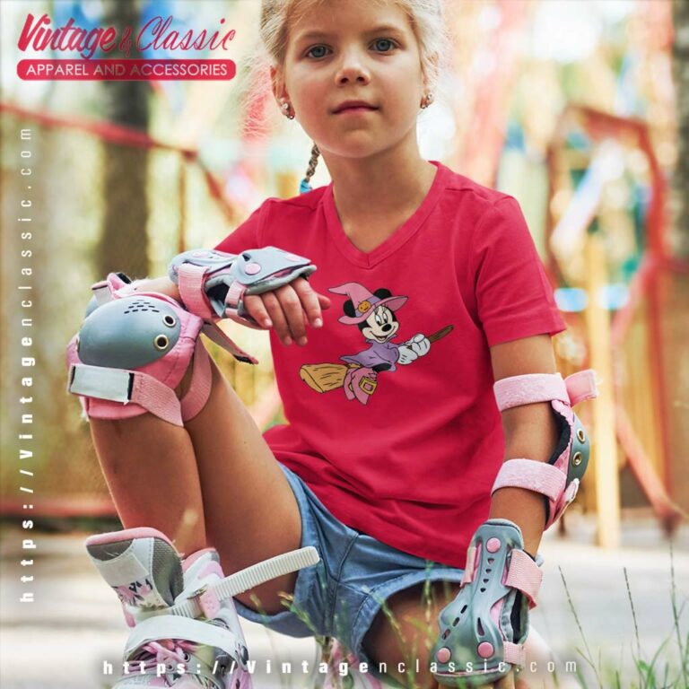 Disney Minnie Flying Witch Halloween kids Vneck Disney Minnie Flying Witch Halloween kids Vneck