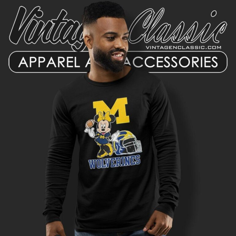 Disney Minnie Mouse Michigan Wolverines Long Sleeve Tee Disney Minnie Mouse Michigan Wolverines Long Sleeve Tee
