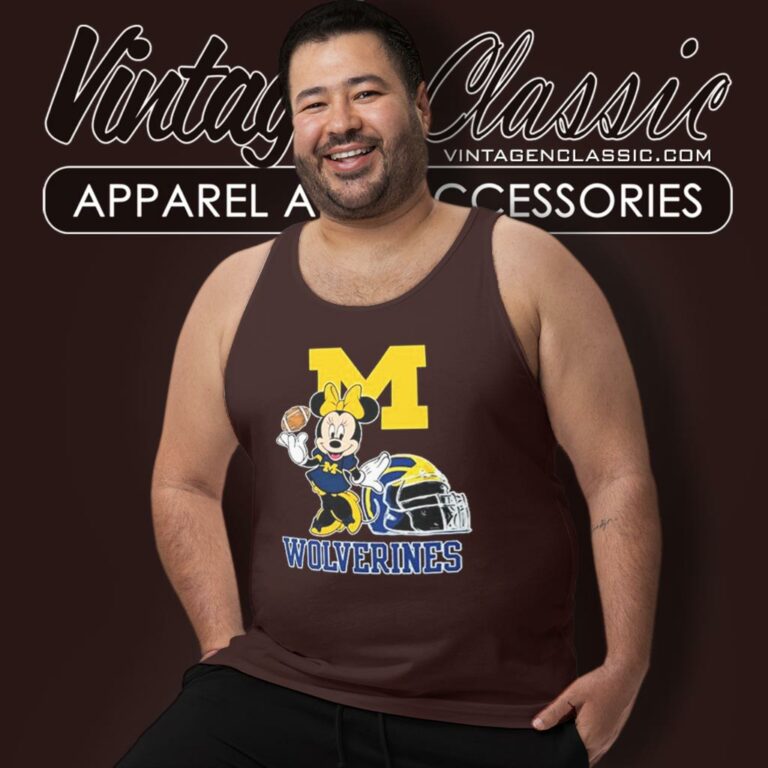 Disney Minnie Mouse Michigan Wolverines Tank Top Racerback Disney Minnie Mouse Michigan Wolverines Tank Top Racerback