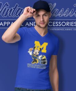 Disney Minnie Mouse Michigan Wolverines V Neck TShirt