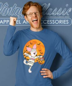 Disney Piglet Halloween Moon Shirt Long Sleeve Tee