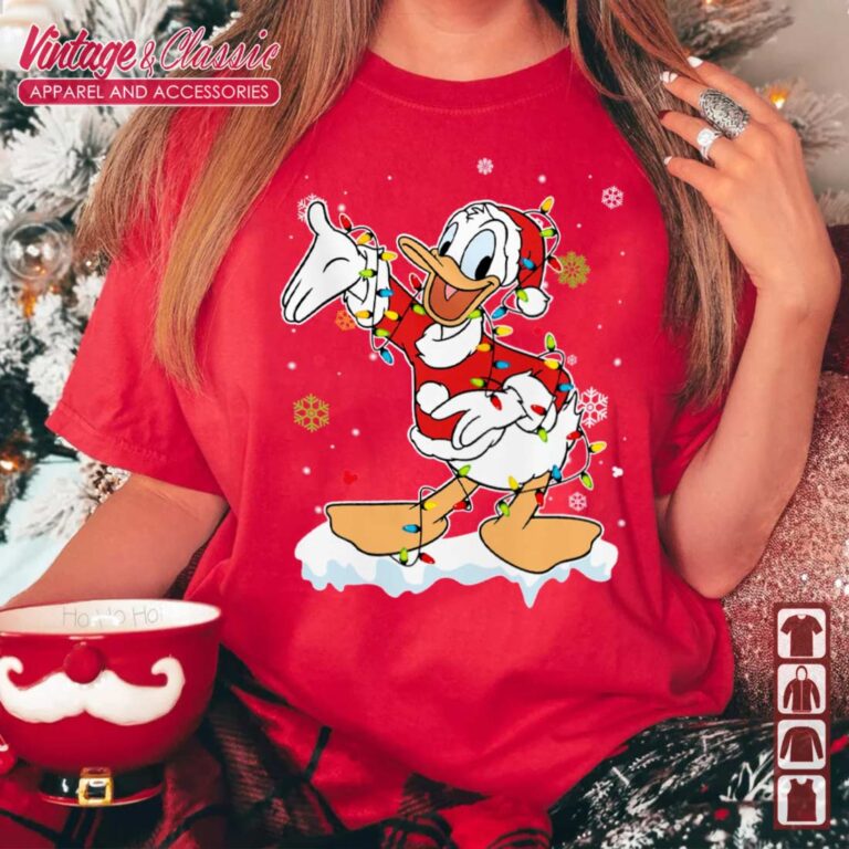 Disney Santa Donald Duck Christmas Lights Shirt Disney Santa Donald Duck Christmas Lights Shirt