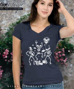 Disney Skeleton Mickey Halloween Shirt 5 Disney Skeleton Mickey Halloween V Neck TShirt