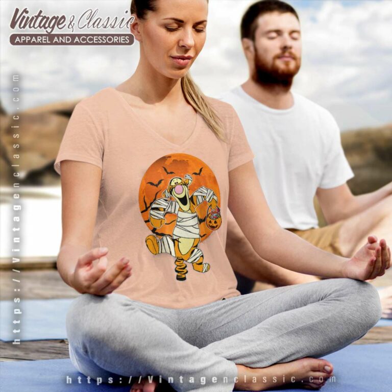 Disney Tigger Halloween Moon Shirt V Neck TShirt Disney Tigger Halloween Moon Shirt V Neck TShirt