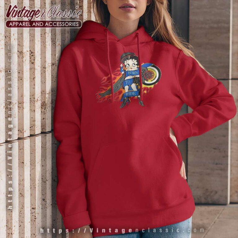 Distress 1992 Betty Boop Born To Ride Hoodie Distress 1992 Betty Boop Born To Ride Hoodie