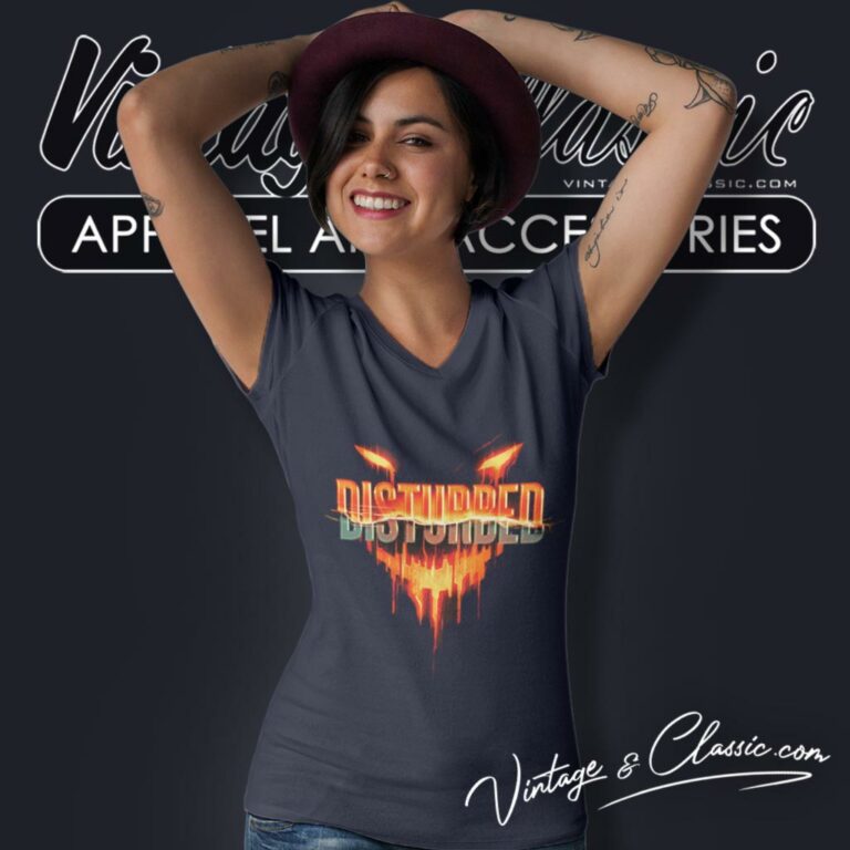 Disturbed Divisive Album V Neck TShirt Disturbed Divisive Album V Neck TShirt