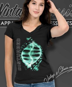 Disturbed Dna Storm V Neck TShirt