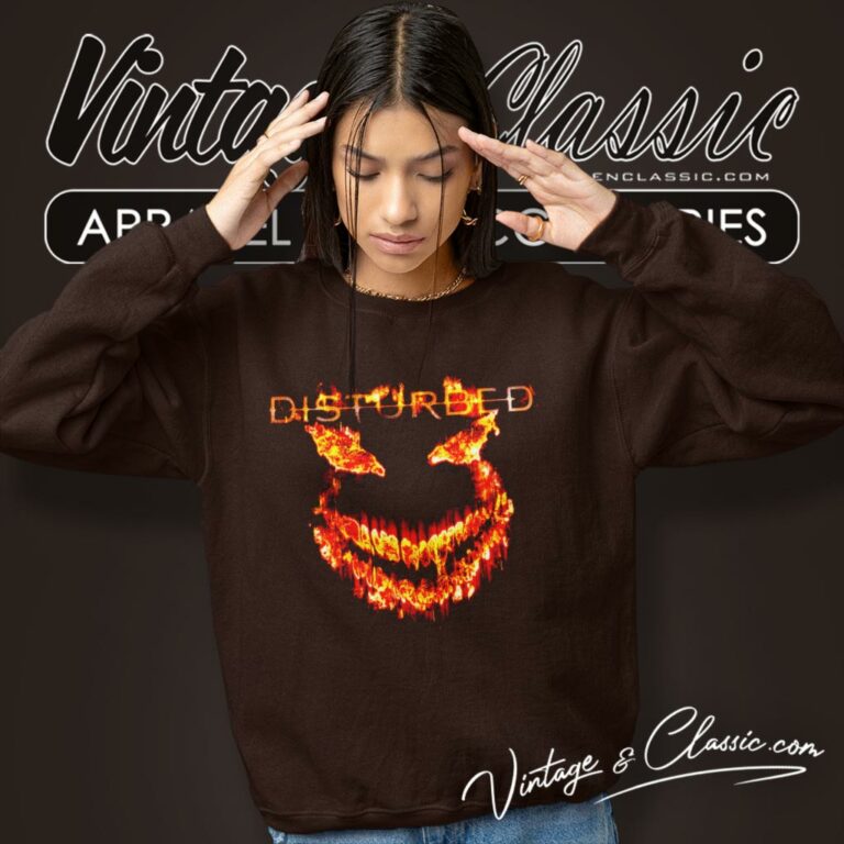 Disturbed Face Flame Sweatshirt Disturbed Face Flame Sweatshirt