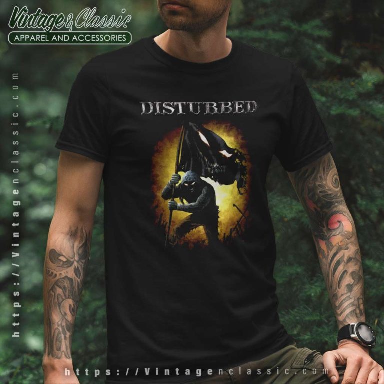 Disturbed Guy With Flag T Shirt Disturbed Guy With Flag T Shirt