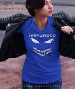 Disturbed Scary Face Candle V Neck TShirt