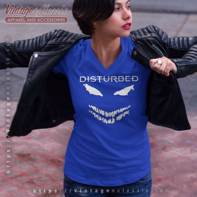 Disturbed Scary Face Candle V Neck TShirt Disturbed Scary Face Candle V Neck TShirt
