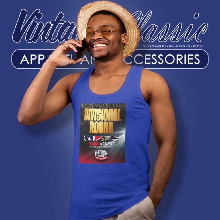 Divisional Round Houston Texans Vs Baltimore Ravens Saturday Jan 20 Tank Top Racerback Divisional Round Houston Texans Vs Baltimore Ravens Saturday Jan 20 Tank Top Racerback