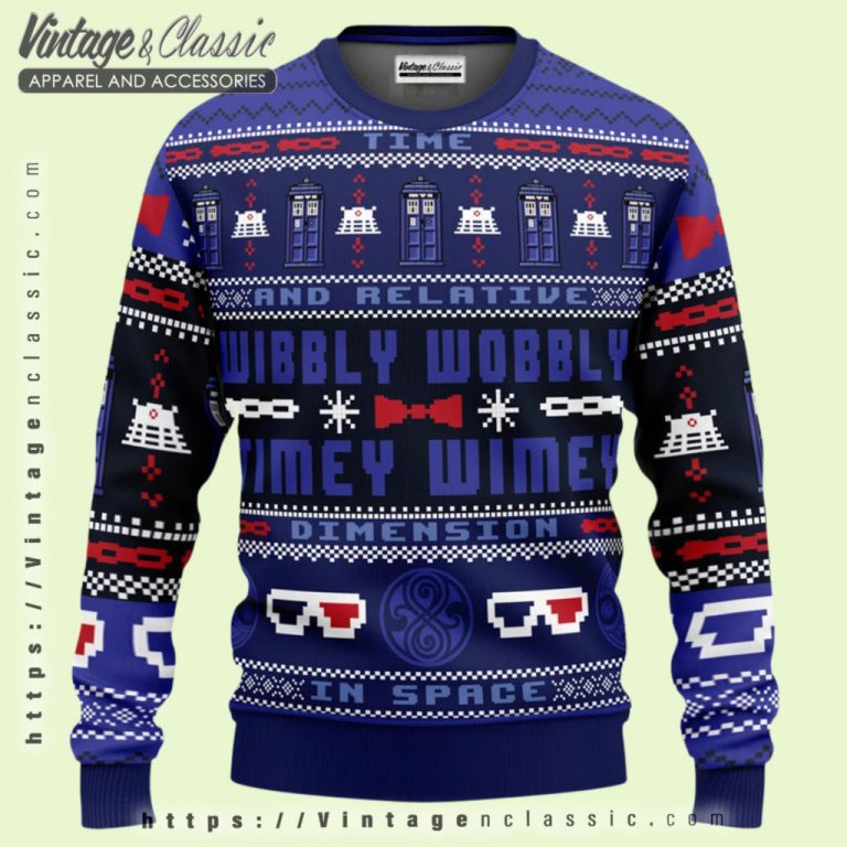 Doctor Who Wibbly Wobbly Ugly Christmas Sweater Ugly Christmas Sweater Doctor Who Wibbly Wobbly Ugly Christmas Sweater Ugly Christmas Sweater