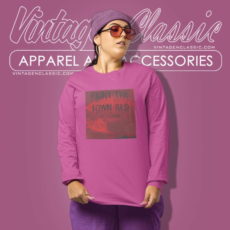 Doja Cat Paint The Town Red Album Cover Shirt Long Sleeve Tee Doja Cat Paint The Town Red Album Cover Shirt Long Sleeve Tee