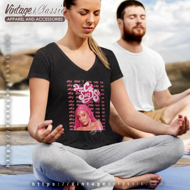 Doja Cat Shirt Say So Signature V Neck TShirt Doja Cat Shirt Say So Signature V Neck TShirt