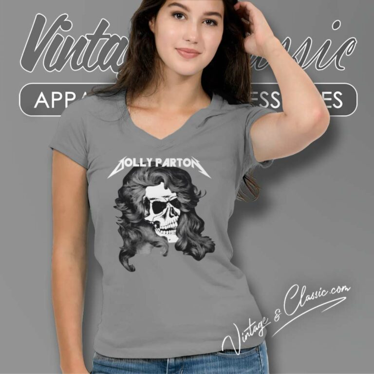Dolly Parton Metallica V Neck TShirt Dolly Parton Metallica V Neck TShirt