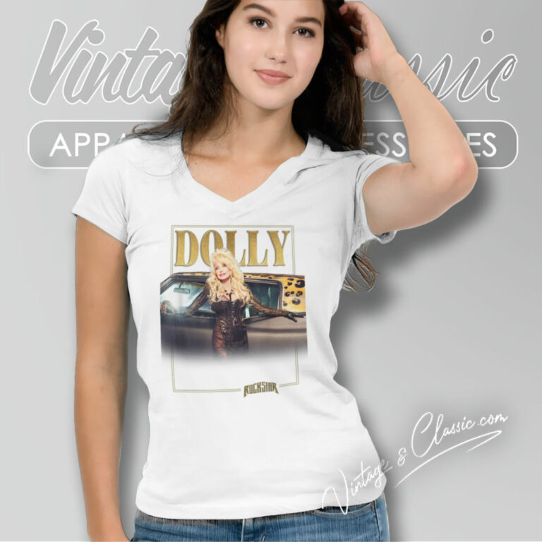 Dolly Parton Rockstar Gold V Neck TShirt Dolly Parton Rockstar Gold V Neck TShirt