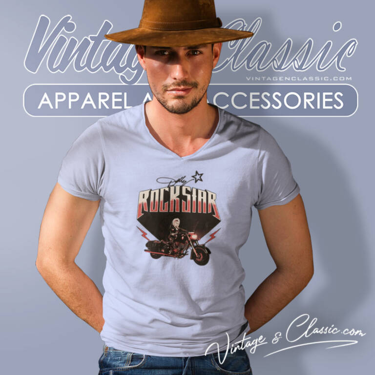 Dolly Parton Rockstar New V Neck TShirt Dolly Parton Rockstar New V Neck TShirt