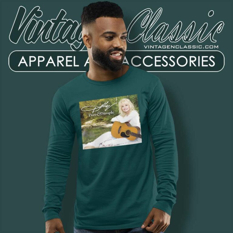 Dolly Parton T Shirt Pure And Simple Album Cover Long Sleeve Tee Dolly Parton T Shirt Pure And Simple Album Cover Long Sleeve Tee