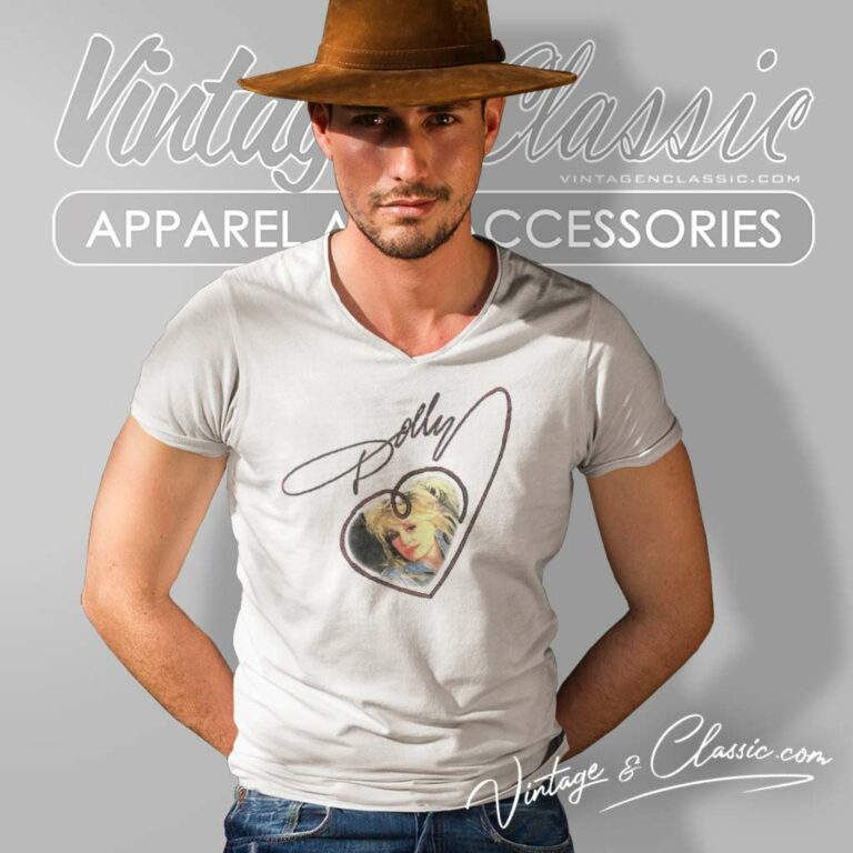 Dolly Parton X Heart Shaped Lasso1980s V Neck TShirt 1 Dolly Parton X Heart Shaped Lasso1980s V Neck TShirt 1