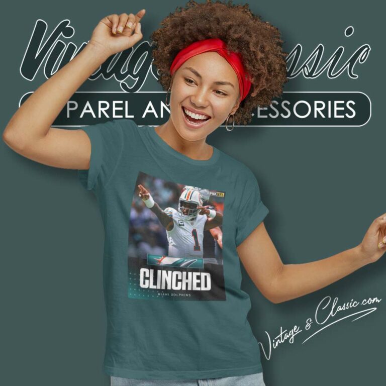 Dolphins Clinched 2023 Nfl Playoffs Women TShirt Dolphins Clinched 2023 Nfl Playoffs Women TShirt