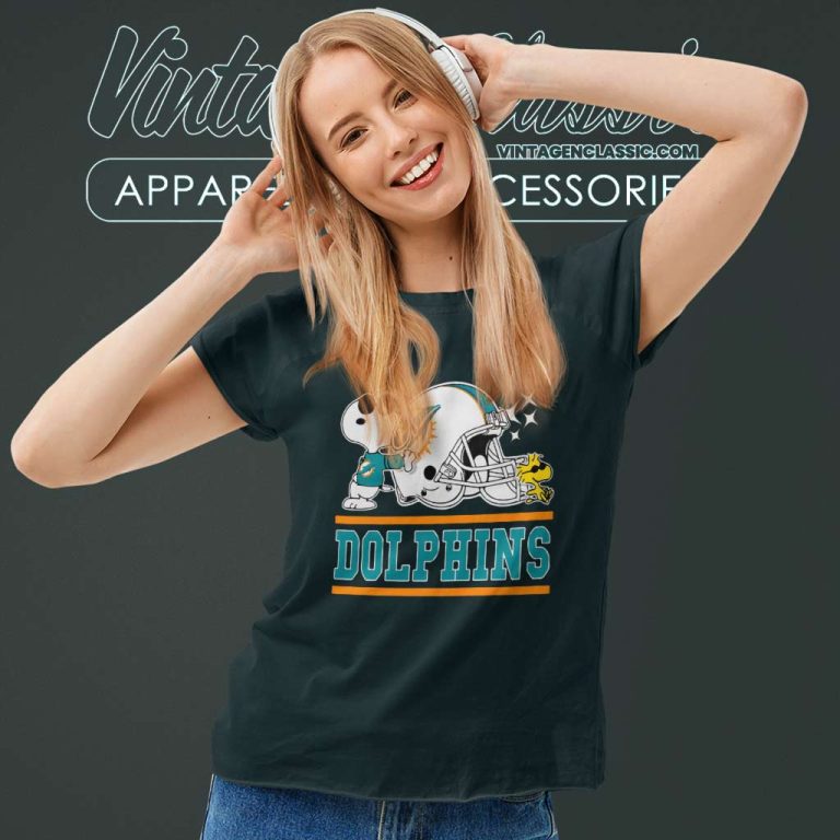 Dolphins Joe Cool And Woodstock Snoopy Resting Vs Miami Dolphins Helmet Women TShirt Dolphins Joe Cool And Woodstock Snoopy Resting Vs Miami Dolphins Helmet Women TShirt