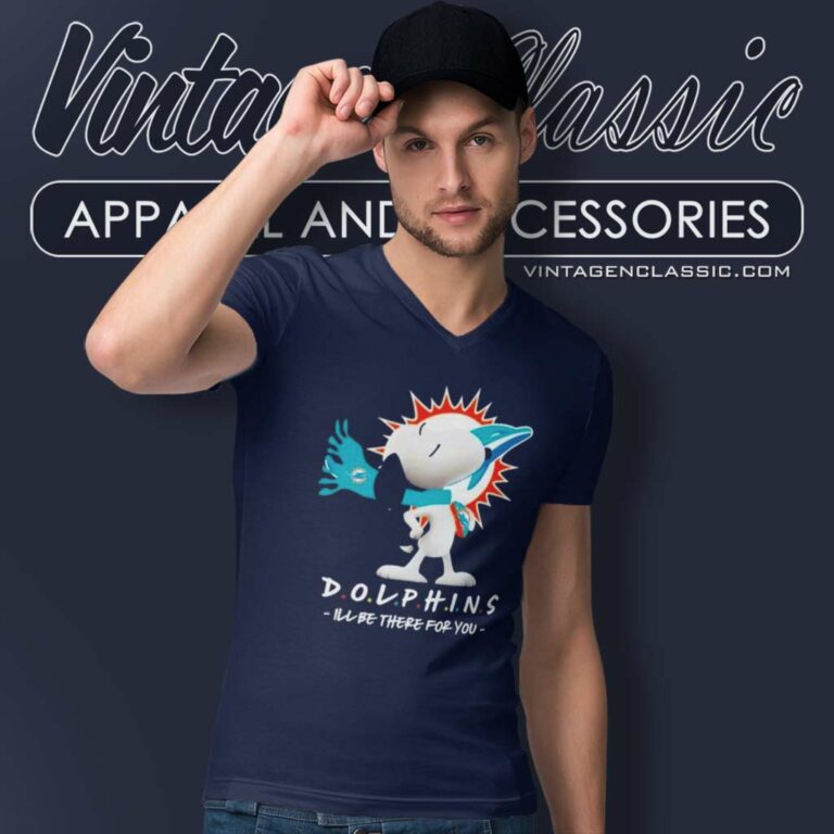 Dolphins Snoopy Ill Be There For You Nfl 2023 V Neck TShirt Dolphins Snoopy Ill Be There For You Nfl 2023 V Neck TShirt