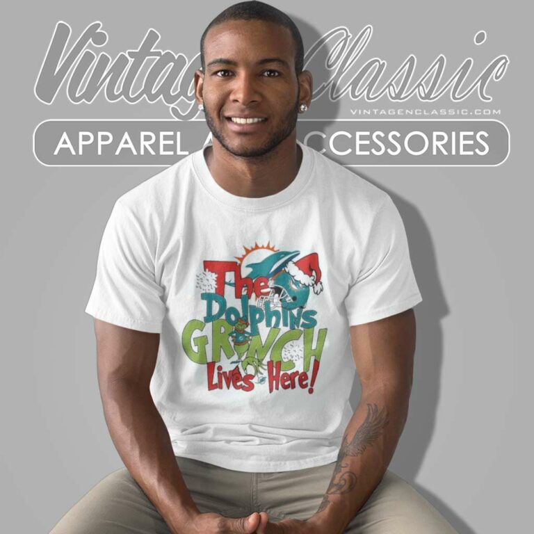 Dolphins X Grinch Lives Here Christmas T Shirt Dolphins X Grinch Lives Here Christmas T Shirt