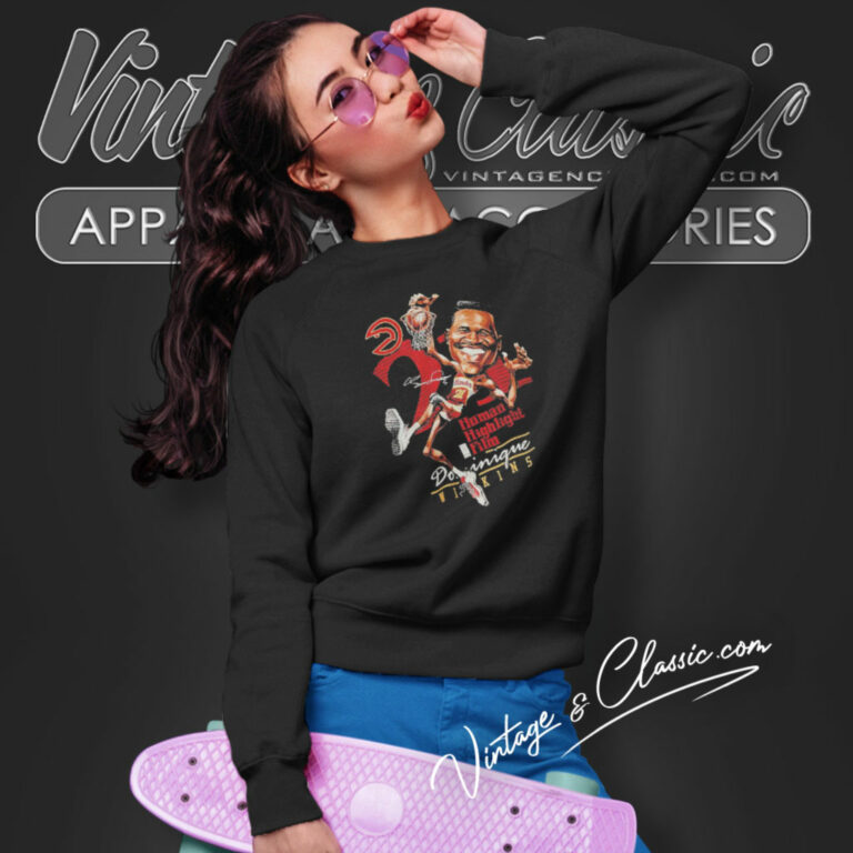 Dominique Wilkins Atlanta Hawks Human Highlight Film Signature Sweatshirt Dominique Wilkins Atlanta Hawks Human Highlight Film Signature Sweatshirt