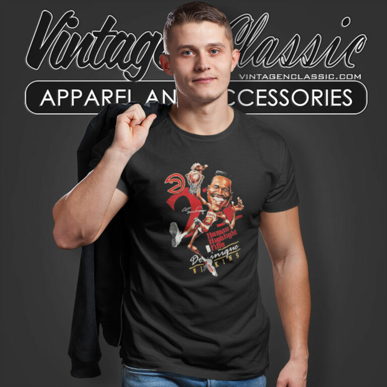 Dominique Wilkins Atlanta Hawks Human Highlight Film Signature T Shirt Dominique Wilkins Atlanta Hawks Human Highlight Film Signature T Shirt