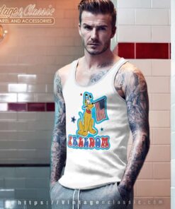Pluto Disney America Freedom 4th Of July Tank Top Racerback
