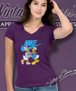 Donald Duck And Daisy Logo Nike Shirt 5 Donald Duck And Daisy Logo Nike V Neck TShirt