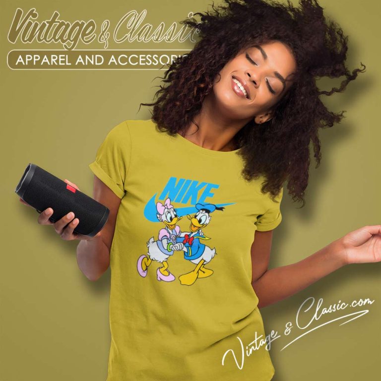Donald Duck And Daisy Logo Nike Women TShirt Donald Duck And Daisy Logo Nike Women TShirt