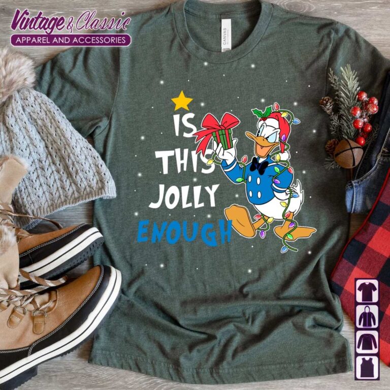 Donald Duck Christmas Lights Shirt Is This Jolly Enough T shirt Donald Duck Christmas Lights Shirt Is This Jolly Enough T shirt