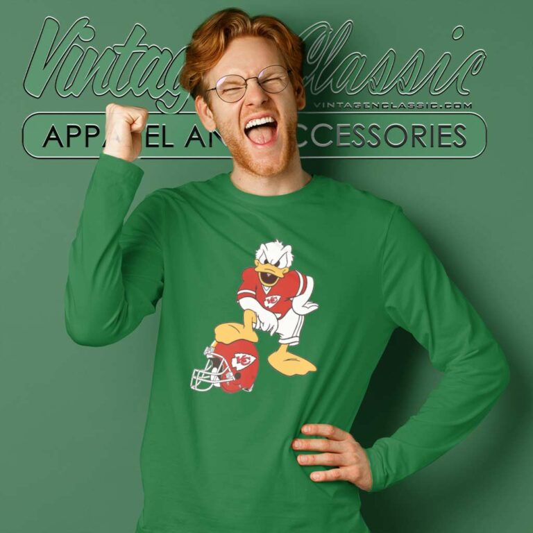 Donald Duck Kansas City Chiefs Long Sleeve Tee Donald Duck Kansas City Chiefs Long Sleeve Tee