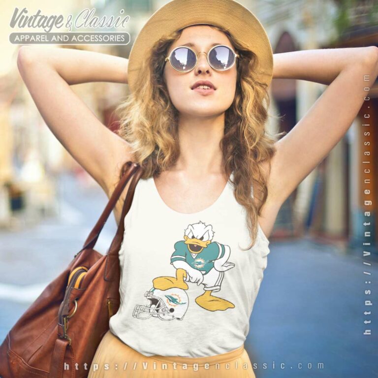 Donald Duck Miami Dolphins Tank Top Racerback Donald Duck Miami Dolphins Tank Top Racerback