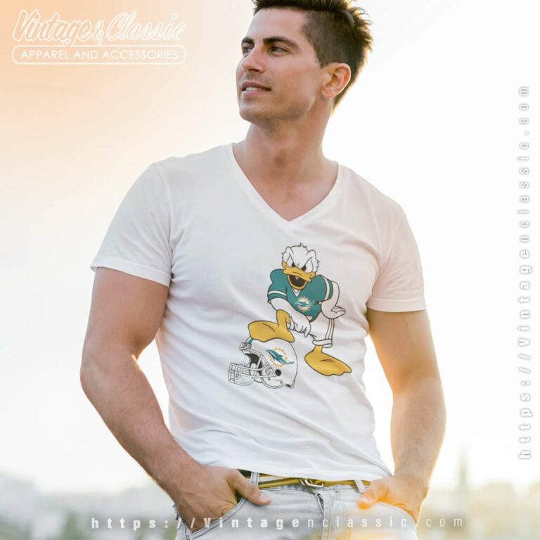 Donald Duck Miami Dolphins V Neck TShirt Donald Duck Miami Dolphins V Neck TShirt