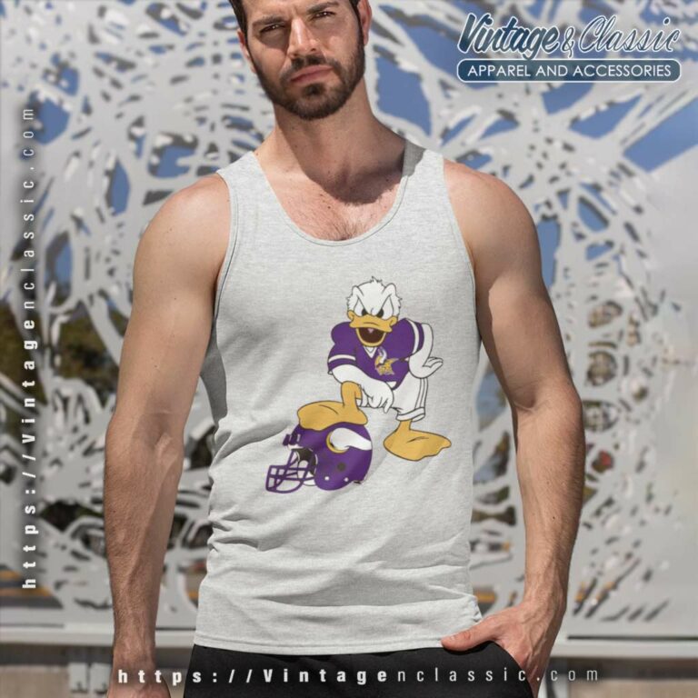 Donald Duck Minnesota Vikings Tank Top Racerback Donald Duck Minnesota Vikings Tank Top Racerback