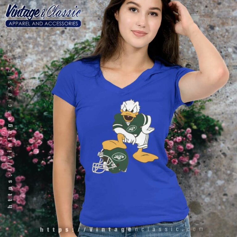 Donald Duck New York Jets V Neck TShirt Donald Duck New York Jets V Neck TShirt