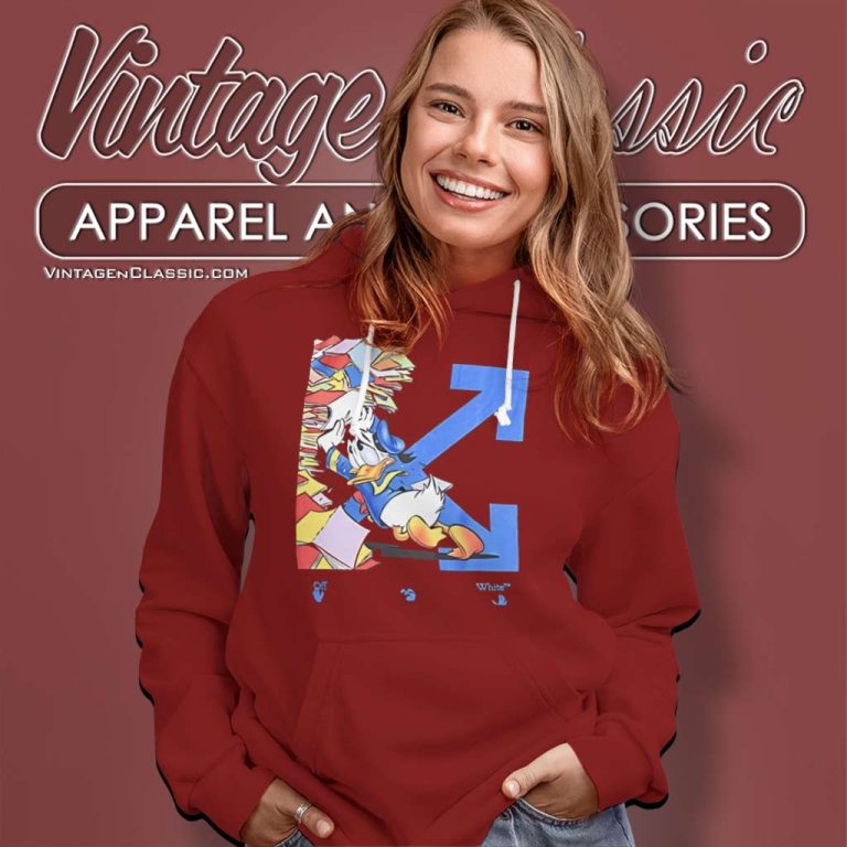 Donald Duck Off white Book Holder Hoodie Donald Duck Off white Book Holder Hoodie