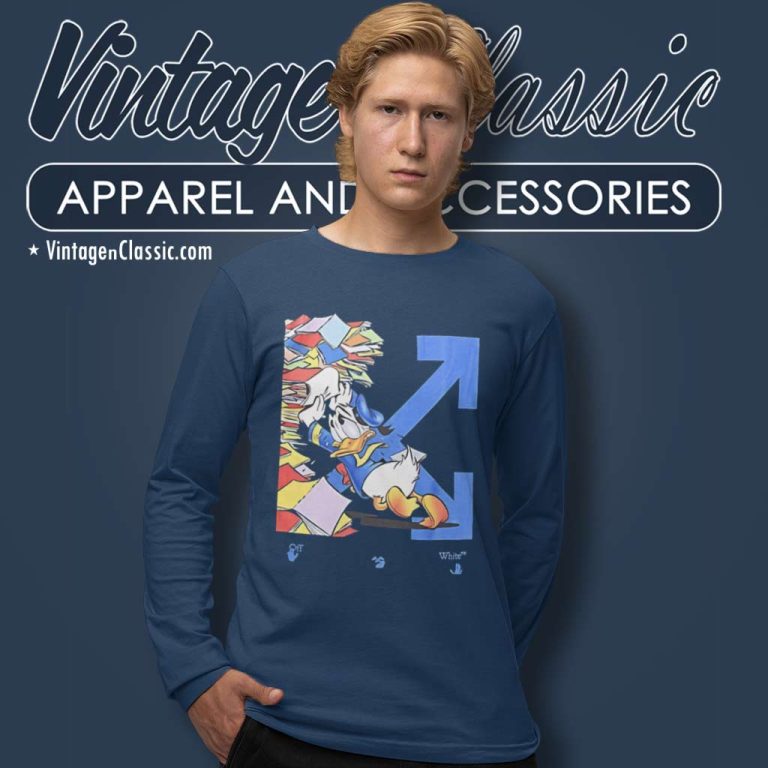 Donald Duck Off white Book Holder Long Sleeve Tee Donald Duck Off white Book Holder Long Sleeve Tee