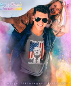 Donald Trump 2024 Take America Back American Flag V Neck TShirt