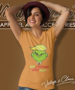 Donald Trump Grinch Make Christmas Great Again V Neck TShirt