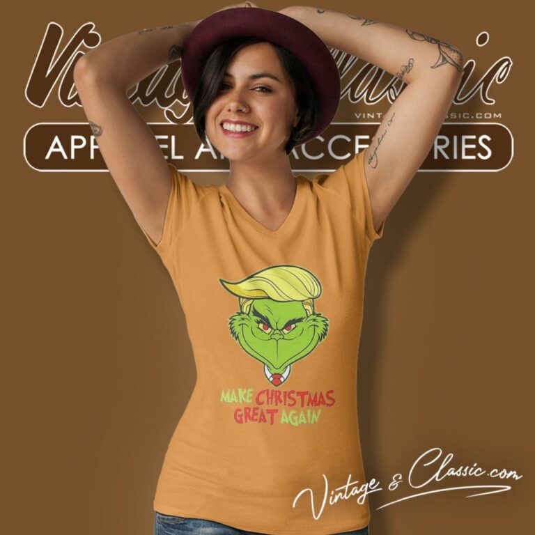 Donald Trump Grinch Make Christmas Great Again V Neck TShirt Donald Trump Grinch Make Christmas Great Again V Neck TShirt