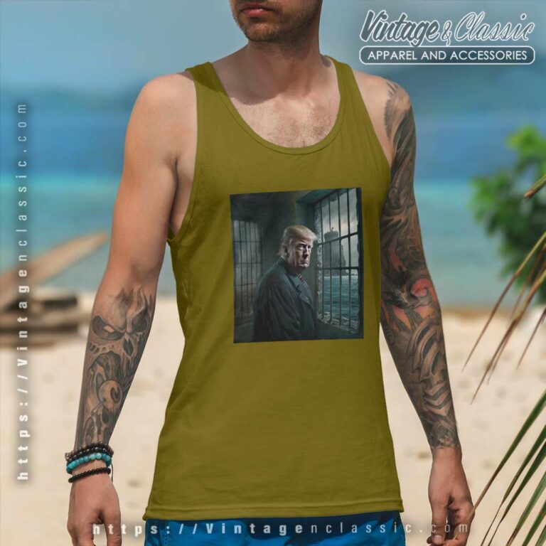 Donald Trump In Alcatraz Prison Tank Top Racerback Donald Trump In Alcatraz Prison Tank Top Racerback