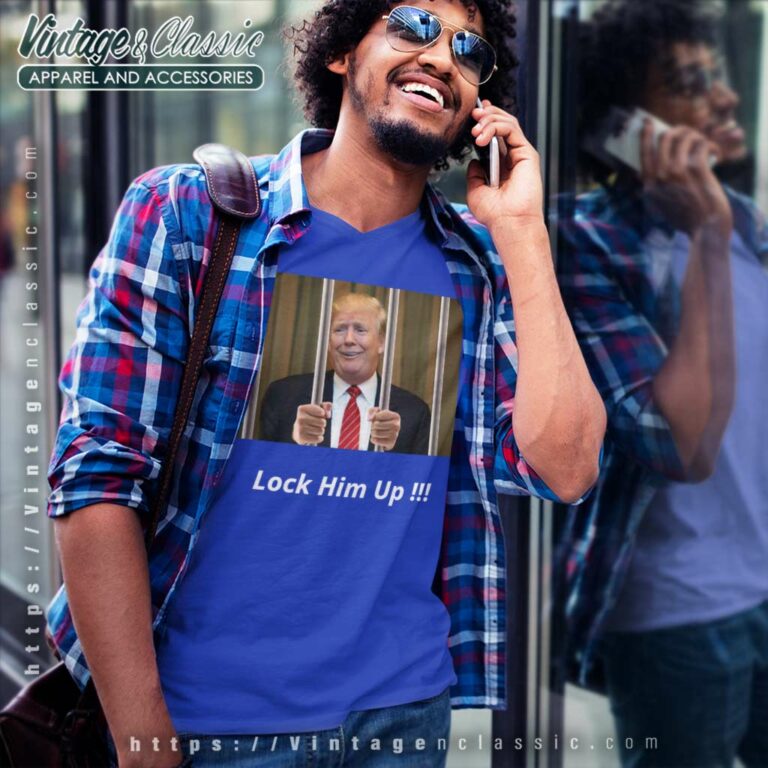 Donald Trump Lock Him Up V Neck TShirt Donald Trump Lock Him Up V Neck TShirt