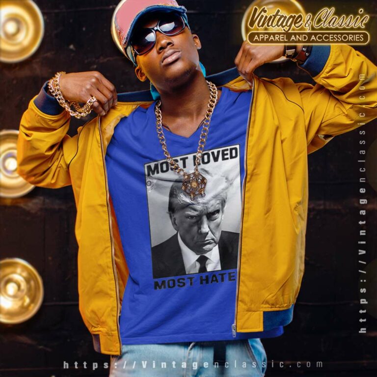 Donald Trump Most Loved Most Hated Mugshot V Neck TShirt Donald Trump Most Loved Most Hated Mugshot V Neck TShirt