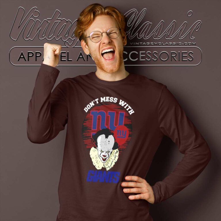 Dont Mess With New York Giants Pennywise Long Sleeve Tee Dont Mess With New York Giants Pennywise Long Sleeve Tee