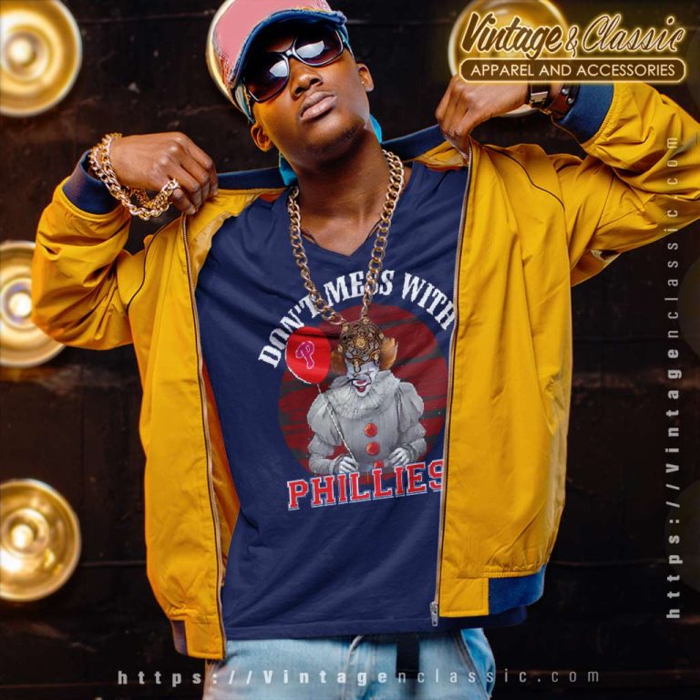 Dont Mess With Philadelphia Phillies Pennywise It V Neck TShirt Dont Mess With Philadelphia Phillies Pennywise It V Neck TShirt