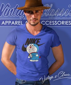 Doraemon Character Nike Logo V Neck TShirt
